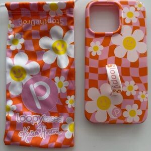 Apple 14 Pro Max Loopy Case 
Retro Orange Checkered Daisy - fun and whimsical